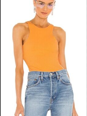 The Range Alloy Ribbed Braided Bodysuit in Sunrise